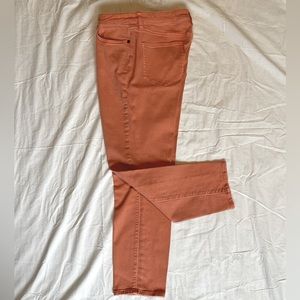 Lands’ End Women’s 7/8 Slim Mid-Rise Ankle Jean Size:12 Color: Salmon Pink